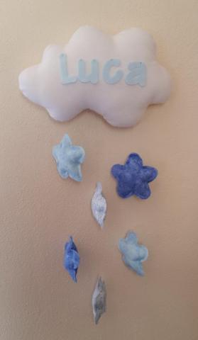Bambino  Fiocco nascita nuvola azzurro